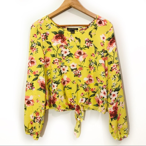 Revamped Tops - Revamped Premium Collection Yellow Floral Blouse